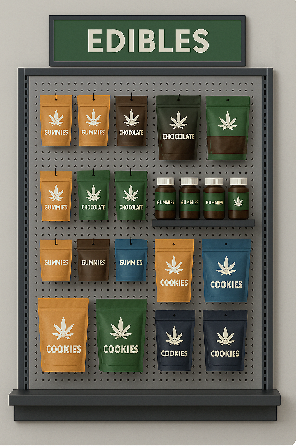 simple edibles display hanging